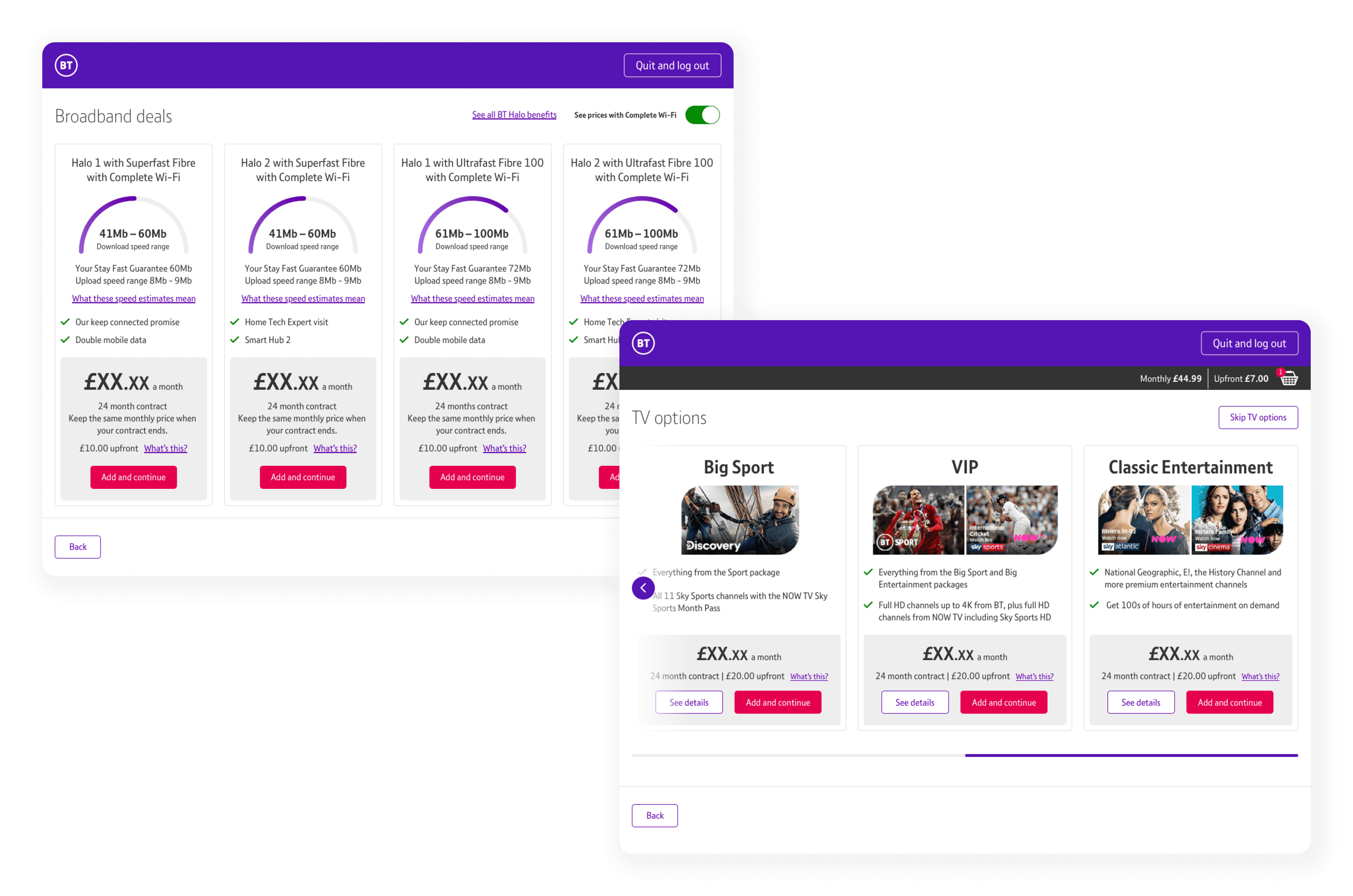 The new horizontal card-based product listing view